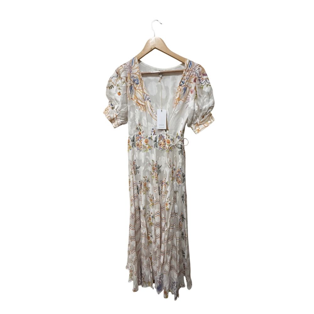 Hemant & Nandita Hoor Overlap Godet Maxi Dress Size Small New with Tags - Picture 11 of 15